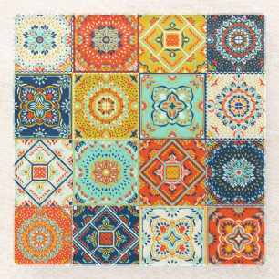 Posavasos De Vidrio Talavera, Azulejos, tapicería de mosaicos turcos.