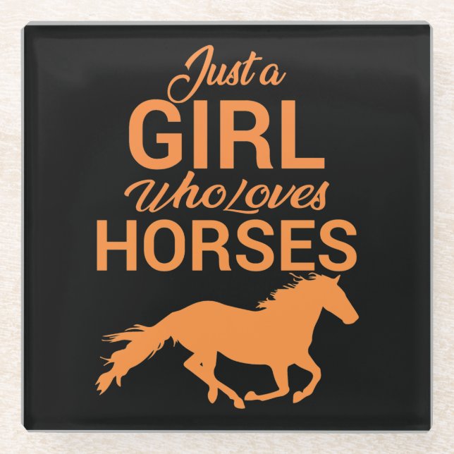 Posavasos De Vidrio Tangerine Un Chica Que Ama Los Caballos (Anverso)