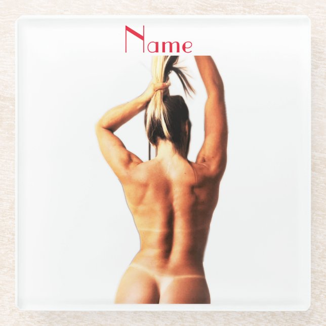 Posavasos De Vidrio Tanlines de modelo de aptitud Thunder_Cove (Anverso)