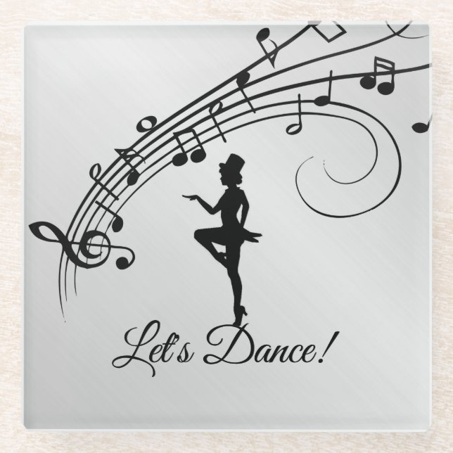 Posavasos De Vidrio Tap Dance 3 Let's Dance (Anverso)