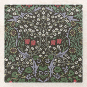 Posavasos De Vidrio Tapiz floral de William Morris Blackthorn
