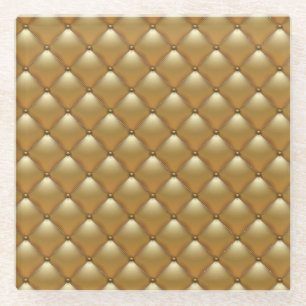 Posavasos De Vidrio Tapón de cuero dorado, sofá vintage.