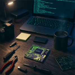 Posavasos De Vidrio Tarjeta de circuito impreso verde ・ PCB electrónic