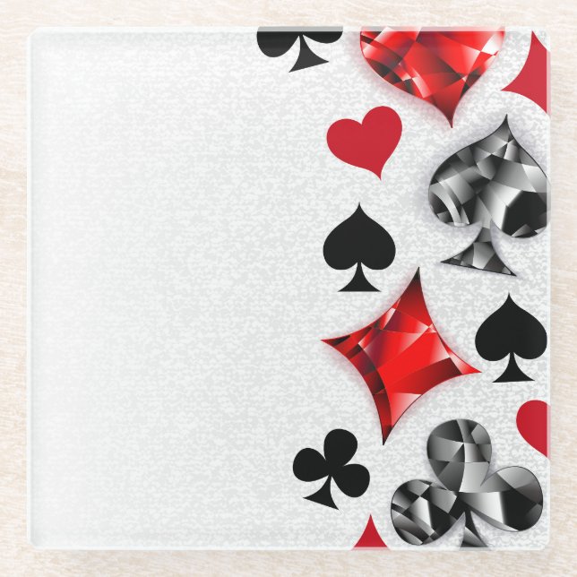 Posavasos De Vidrio Tarjeta de juego de jugador de póquer se adapta a  (Anverso)