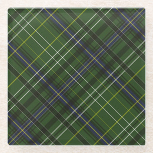 Posavasos De Vidrio Tartan en verde