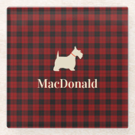 Posavasos De Vidrio Tartán escocés Scotty el | personalizado