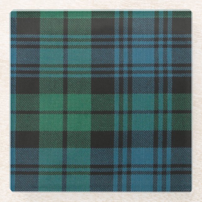 Posavasos De Vidrio Tartan Fabric Glass Coaster (Anverso)