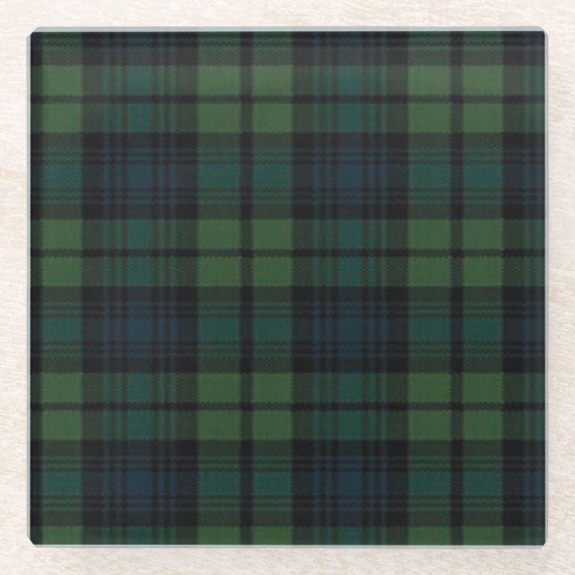 Posavasos De Vidrio Tartan Fabric Glass Coaster (Anverso)