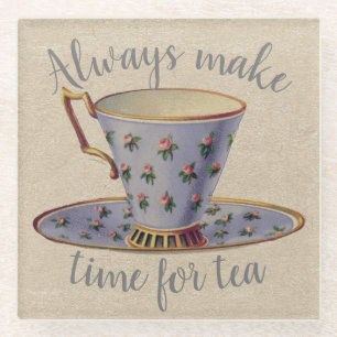 Posavasos De Vidrio Taza de té antigua, hora del té