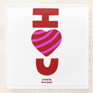 Posavasos De Vidrio Te Amo La Montaña De Vidrio