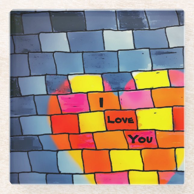 Posavasos De Vidrio Te Amo La Pascua (Anverso)