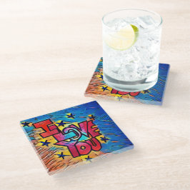 Posavasos De Vidrio Te amo práctico de costa