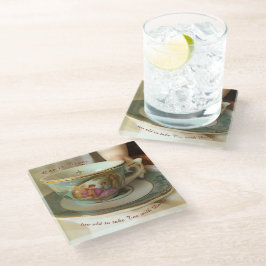 Posavasos De Vidrio Té con escaparate de vidrio de muñecas