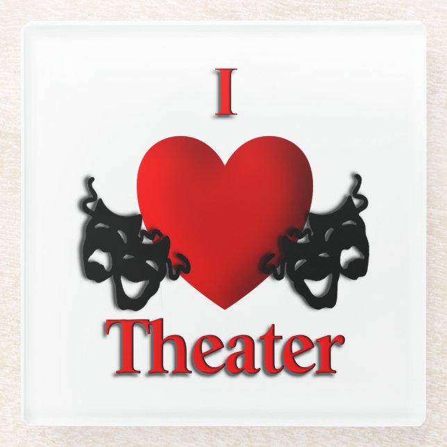 Posavasos De Vidrio Teatro I Heart (Anverso)