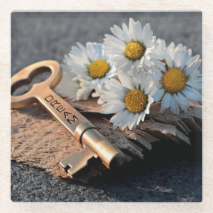 Posavasos De Vidrio Tecla Daisy y Skeleton