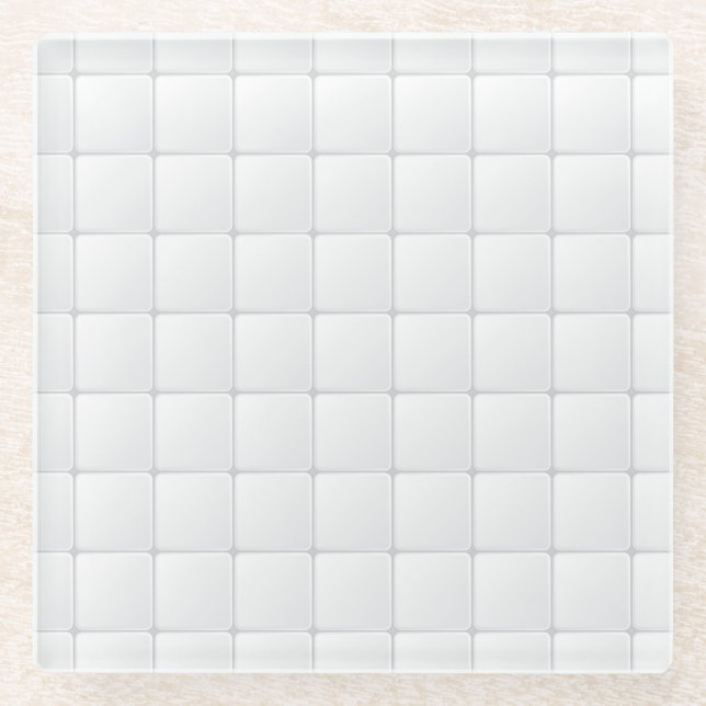 Posavasos De Vidrio Teja blanca (Anverso)