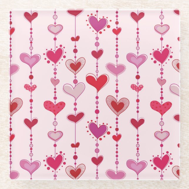 Posavasos De Vidrio Tejas del corazón (Anverso)