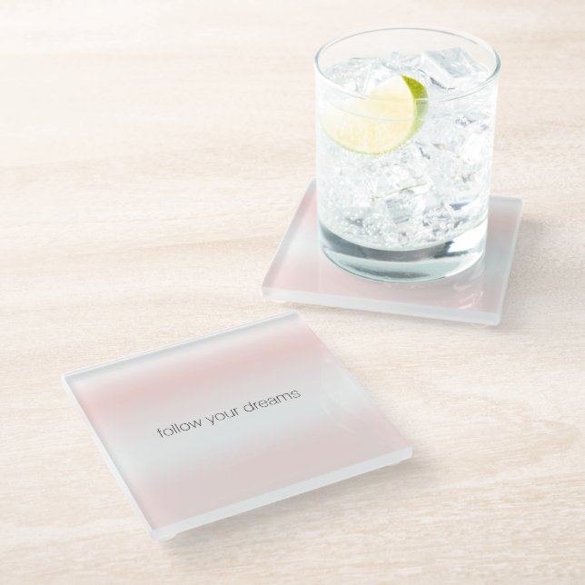 Posavasos De Vidrio Tejido blanco rosado (Angular)