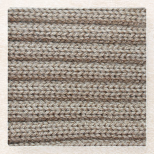 Posavasos De Vidrio Tejido de punto liso, textura marrón.