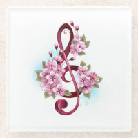 Tejidos musicales notas de colores con flores de S