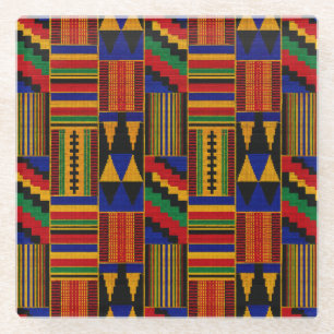 Posavasos De Vidrio Tela Kente de estilo africano
