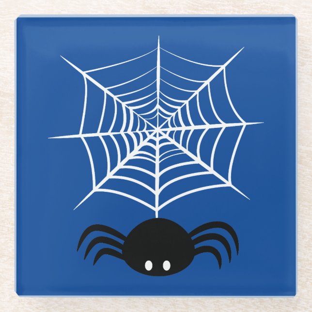 Posavasos De Vidrio Telaraña de Halloween  (Anverso)