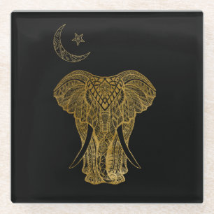 Posavasos De Vidrio Tema africano - Montaña de vidrio de elefante dora