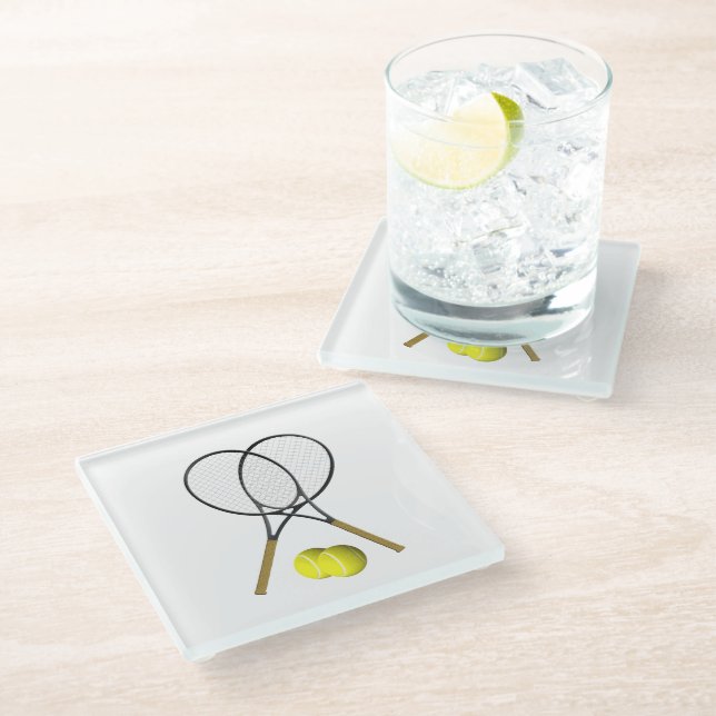 Posavasos De Vidrio Tema deportivo del Doubles Tennis (Angular)
