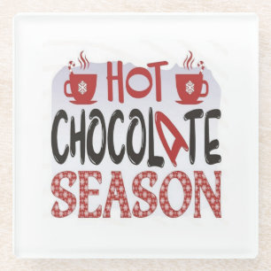 Posavasos De Vidrio Temporada de chocolate caliente