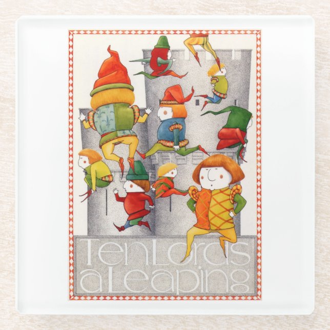Posavasos De Vidrio TEN LORDS A LEAPATING Glass Beeat (Anverso)