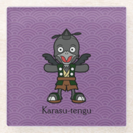 Posavasos De Vidrio Tengu del cuervo japonés: Yokai Personalizado
