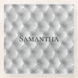 Posavasos De Vidrio Terciopelo de imitación gris suave de lujo