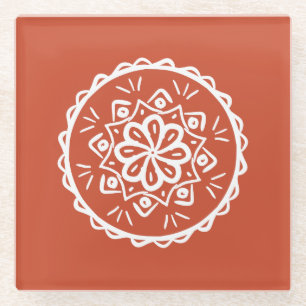 Posavasos De Vidrio Terracotta Mandala
