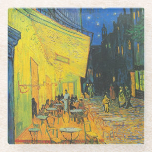 Posavasos De Vidrio Terraza del Café Van Gogh Escena Callejera Frances