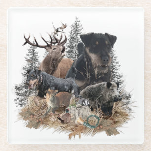 Posavasos De Vidrio Terrier de caza alemán (Jagdterrier)