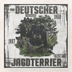 Posavasos De Vidrio Terrier de caza alemán (Jagdterrier)