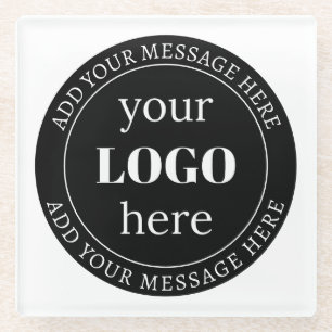 Posavasos De Vidrio Texto editable y logotipo o diseño