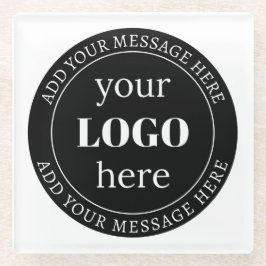 Posavasos De Vidrio Texto editable y su logotipo u otro diseño