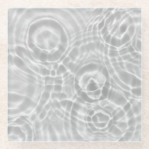 Posavasos De Vidrio Textura abstracta de superficie de agua transparen