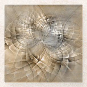 Posavasos De Vidrio Textura de arte fractal abstracto tonos tierra