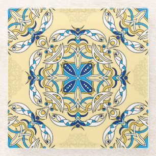 Posavasos De Vidrio Textura de cosecha arábiga floral