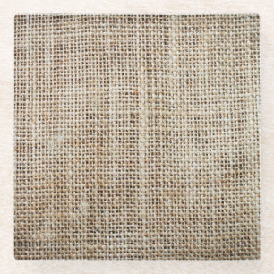 Posavasos De Vidrio Textura de fondo de Burlap Hessian