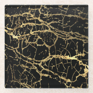 Posavasos De Vidrio Textura de Marcado de Oro: Elemento de diseño de l