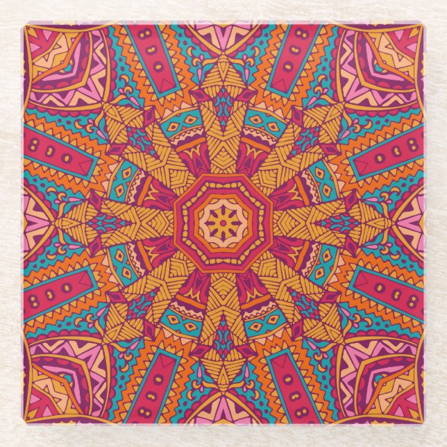 Posavasos De Vidrio Textura de mármol colorida, interior de alta resol (Anverso)