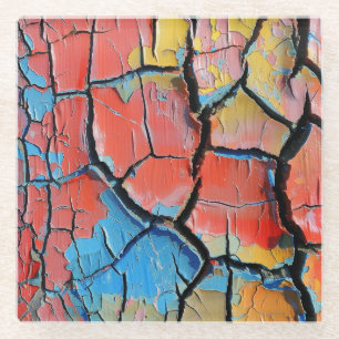 POSAVASOS DE VIDRIO TEXTURA DE OBJETO DE PINTURA DE COLOR BRILLANTE SE