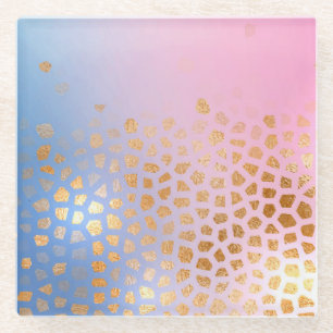 Posavasos De Vidrio Textura de oro: fondo abstracto con gradiente