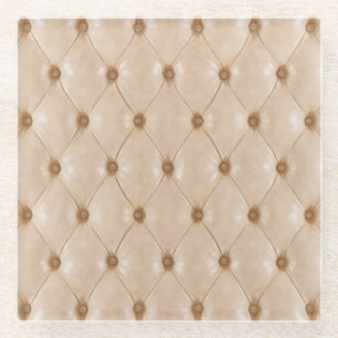 Posavasos De Vidrio Textura elegante de cuero: material lujoso
