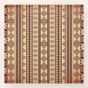 Posavasos De Vidrio Textura étnica de Brown