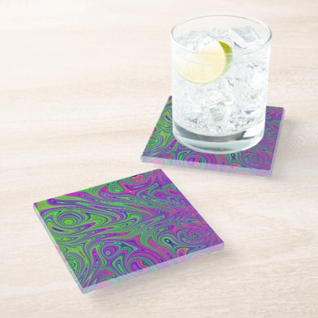Posavasos De Vidrio texturas psicodélicas (Angular)