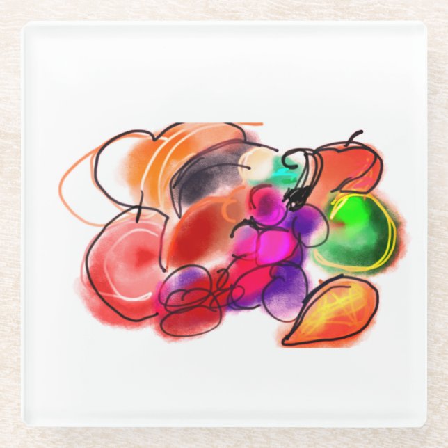 Posavasos De Vidrio Thanksgiving food (Anverso)